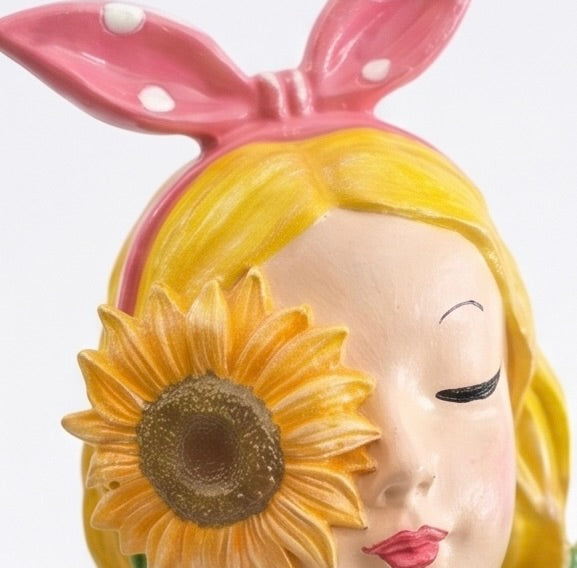 Modern Kız Figürlü Tasarım Saksı & Aranjman Vazosu - 34 cm