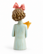 El Boyaması Polyester Dekoratif Kız Vazo – 36x18 cm