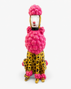 Leopar Desenli Pembe Fino Köpek Dekoratif Polyester Obje