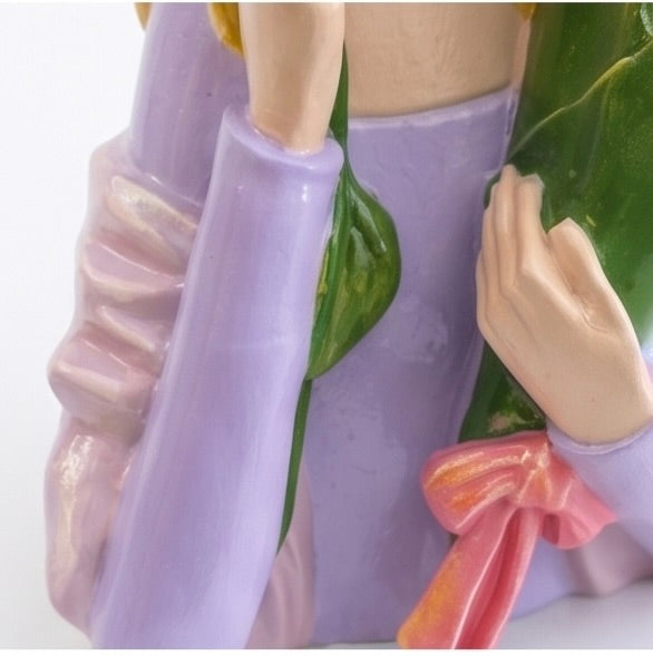 Modern Kız Figürlü Tasarım Saksı & Aranjman Vazosu - 34 cm