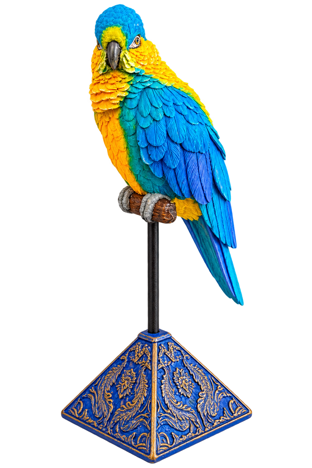 Papağan Figürlü Kaideli Dekoratif Obje – 15×46 cm