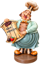 Bon Appetit El Boyaması Dekoratif Aşçı Figürü – 44×27 cm