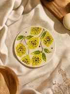 Seramik Tabak - Limon Deseni 18 cm (Alt Açı)