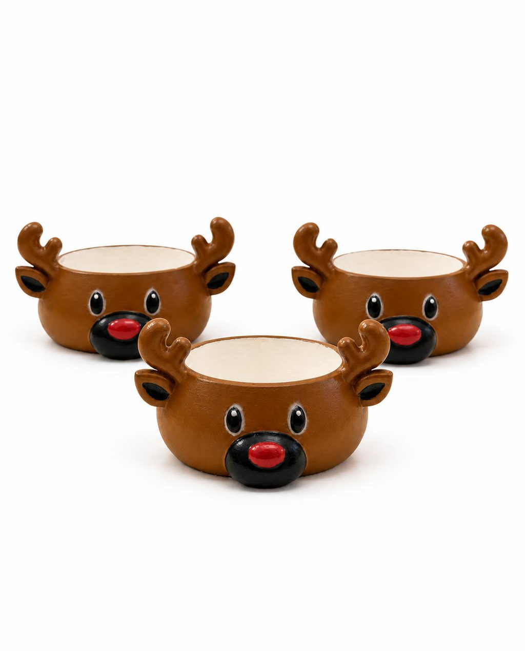 El boyaması sevimli geyik kase seti, üç kase – Tutya Art