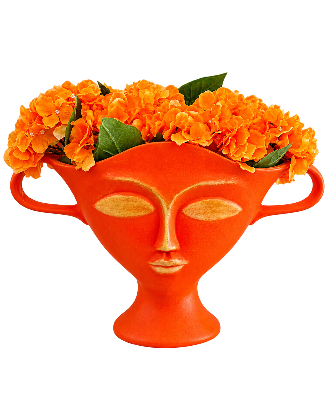 Face Çiçekli Dekoratif Polyester Saksı – 27×52 cm