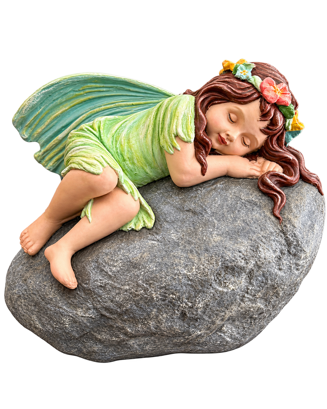 Serenity Taş Üstünde Uyuyan Melek Dekoratif Figür – 50×36 cm