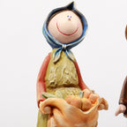 45 cm Hasat Temalı Köylü Kadın ve Erkek Bahçe Figürleri – İkili Polyester Set