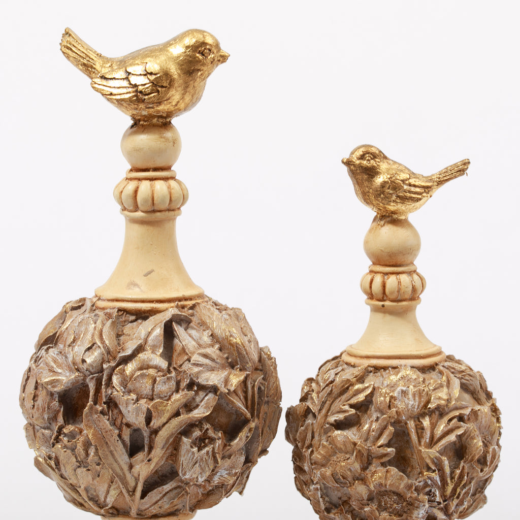 El Yapımı Barok Stil Kuşlu ve Çiçek Kabartmalı Dekoratif Set