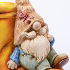 Neşeli Bahçe Cücesi (Gnome) Figürlü Dekoratif Çizme Saksı