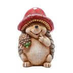 Mantar Şapkalı Sevimli Kirpi Bahçe Dekoru – Polyester Kozalaklı Kirpi Figürü