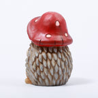 Mantar Şapkalı Sevimli Kirpi Bahçe Dekoru – Polyester Kozalaklı Kirpi Figürü