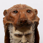 Nemea Aslanı Postlu Herkül Büstü (50x30 cm) – Antika Görünümlü Polyester Heykel