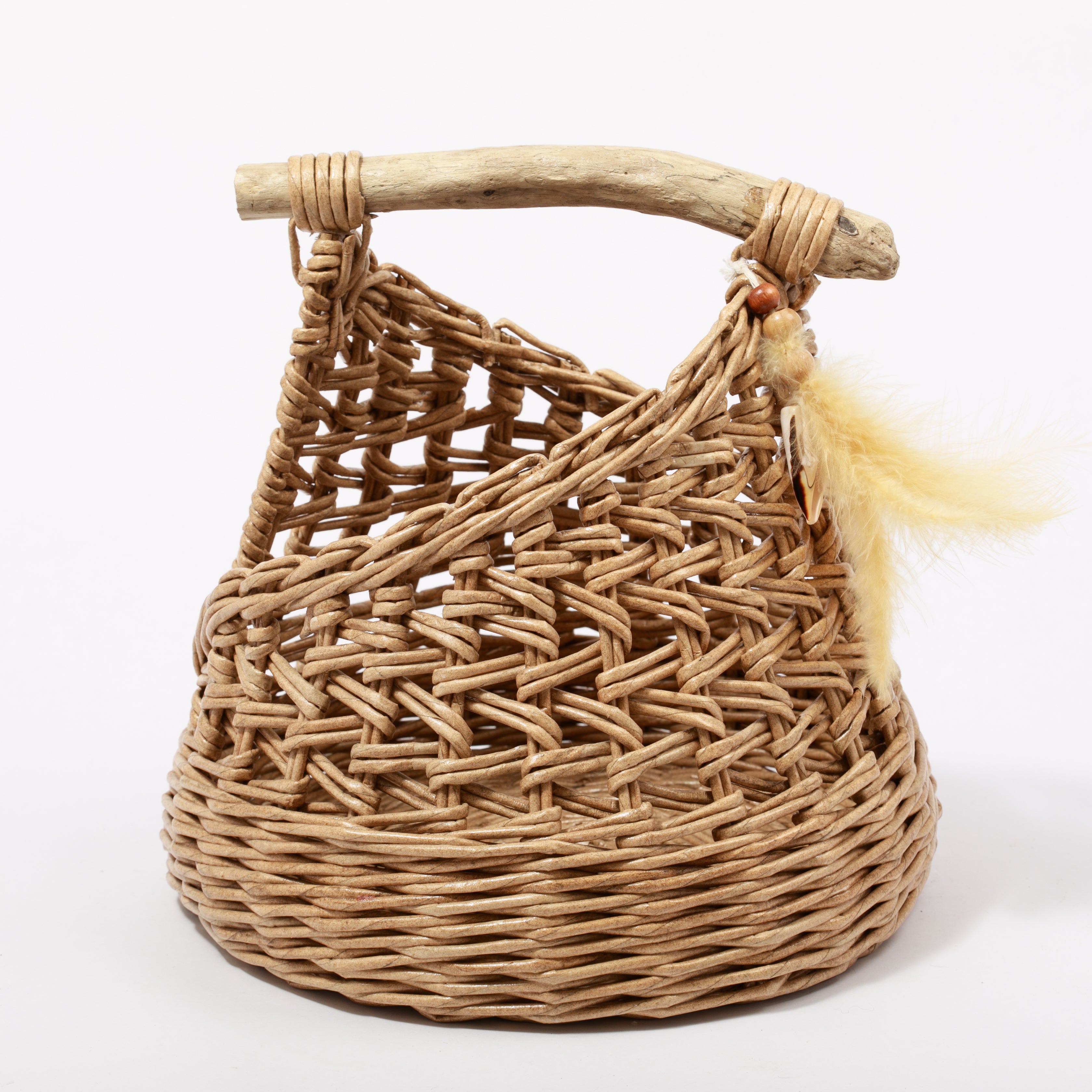 El Yapımı Bohem Hasır Dekoratif Sepet